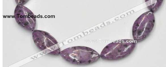 CSU24 AB grade 20*40mm flat rice dyed natural sugilite beads