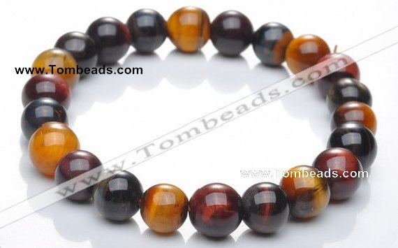 CTB01 6 inch 8mm round mixed color tiger eye bracelet Wholesale