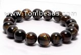 CTB03 7 inches 10mm round blue tiger eye stretch bracelet