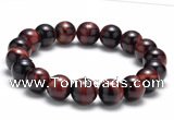 CTB09 7.5 inches 10mm round red tiger eye stretch bracelet