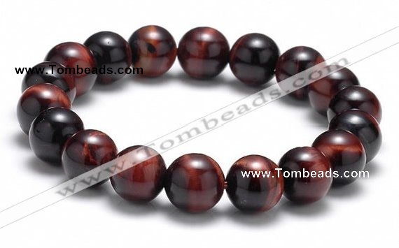 CTB09 7.5 inches 10mm round red tiger eye stretch bracelet