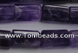 CTB106 15.5 inches 11*15mm faceted tube amethyst gemstone beads