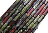 CTB1069 15 inches 4*13mm tube dragon blood jasper beads wholesale