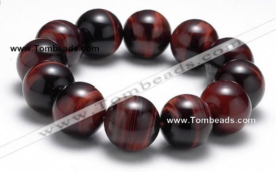 CTB11 9 inches 18mm round red tiger eye stretch bracelet