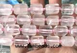 CTB1101 15 inches 12*16mm faceted tube rose quartz beads