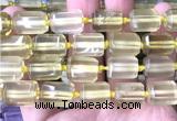 CTB1102 15 inches 12*16mm faceted tube lemon quartz beads