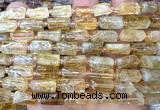 CTB1261 15 inches 6*10mm - 8*12mm faceted tube citrine beads