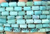 CTB1306 15 inches 6*10mm - 8*12mm faceted tube amazonite beads