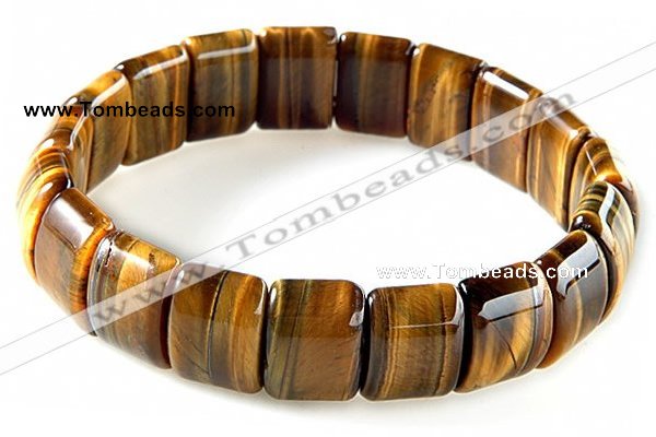 CTB16 10*14mm rectangle yellow tiger eye stretch bracelet