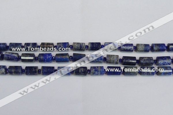 CTB201 15.5 inches 10*15mm faceted tube lapis lazuli gemstone beads