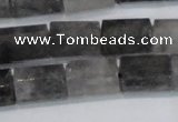 CTB206 15.5 inches 10*15mm faceted tube cloudy quartz beads