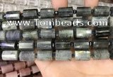 CTB209 15.5 inches 10*15mm faceted tube labradorite beads