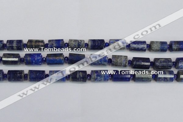 CTB210 15.5 inches 13*18mm faceted tube lapis lazuli gemstone beads