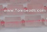 CTB212 15.5 inches 13*18mm faceted tube rose quartz beads