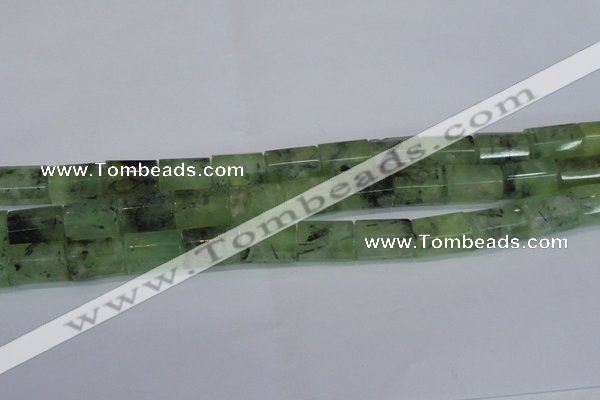 CTB215 15.5 inches 13*18mm faceted tube green rutilated quartz beads