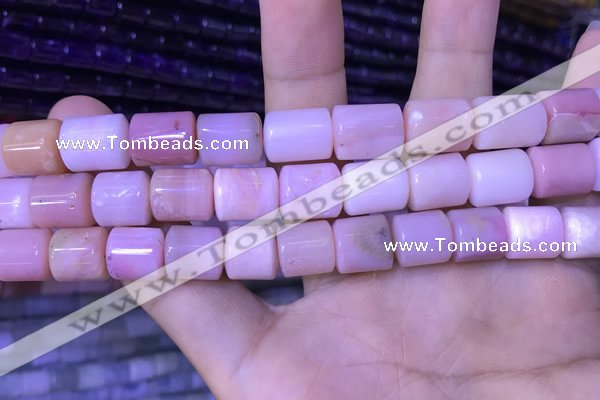 CTB256 15.5 inches 10*10mm - 10*13mm tube natural pink opal beads