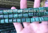 CTB259 15.5 inches 10*10mm - 10*12mm tube natural malachite beads