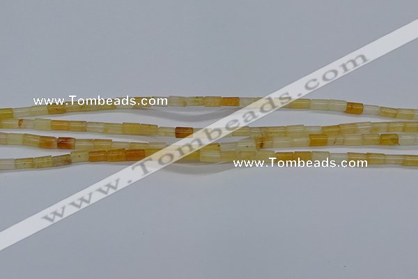 CTB301 15.5 inches 4*6mm tube yellow jade beads wholesale