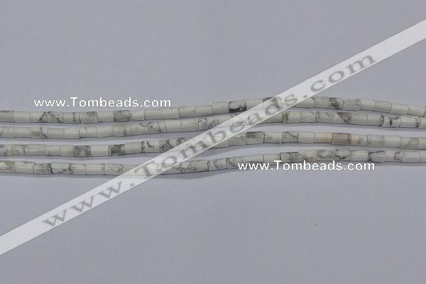 CTB304 15.5 inches 4*6mm tube white howlite beads wholesale