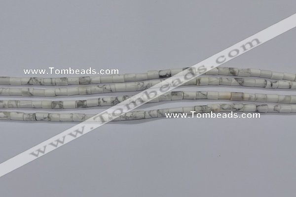 CTB304 15.5 inches 4*6mm tube white howlite beads wholesale