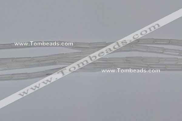 CTB310 15.5 inches 4*13mm tube white crystal beads wholesale