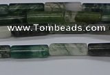 CTB315 15.5 inches 4*13mm tube moss agate beads wholesale