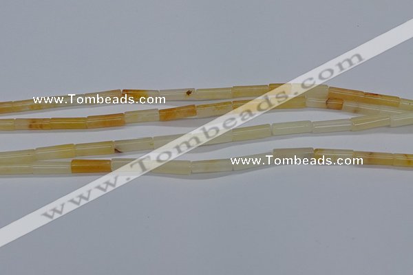 CTB321 15.5 inches 4*13mm tube yellow jade beads wholesale
