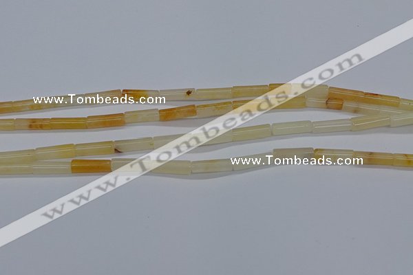 CTB321 15.5 inches 4*13mm tube yellow jade beads wholesale