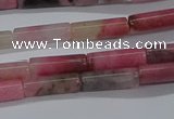 CTB346 15.5 inches 4*13mm tube pink wooden jasper beads wholesale