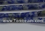 CTB355 15.5 inches 4*13mm tube blue spot stone beads wholesale