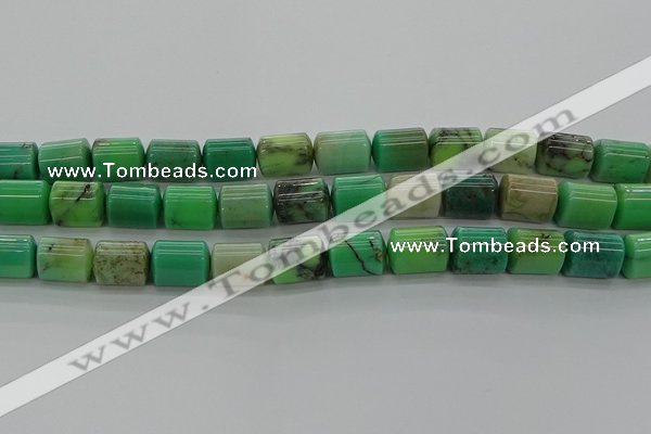 CTB516 15.5 inches 10*13mm triangle grass agate beads wholesale