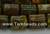 CTB530 15.5 inches 10*13mm triangle rhyolite beads wholesale