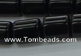 CTB545 15.5 inches 10*13mm triangle black agate beads wholesale