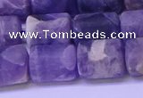 CTB563 15.5 inches 10*13mm triangle matte dogtooth amethyst beads