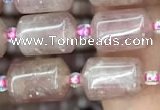 CTB604 15.5 inches 8*12mm tube strawberry quartz beads wholesale