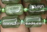 CTB605 15.5 inches 7*11mm tube green strawberry quartz beads wholesale