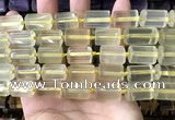 CTB619 15.5 inches 11*16mm - 12*18mm faceted tube lemon quartz beads