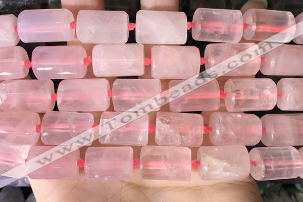 CTB650 15.5 inches 12*16mm faceted tube rose quartz beads