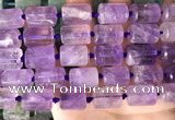 CTB651 15.5 inches 12*16mm faceted tube amethyst beads