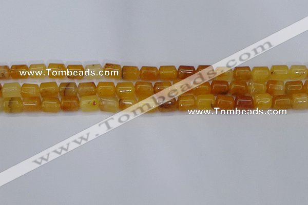 CTB702 15.5 inches 6*8mm tube yellow jade beads wholesale