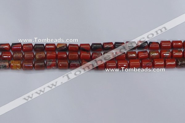 CTB708 15.5 inches 6*8mm tube red jasper beads wholesale