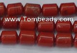 CTB709 15.5 inches 6*8mm tube red jasper beads wholesale