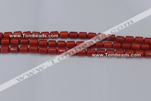 CTB709 15.5 inches 6*8mm tube red jasper beads wholesale