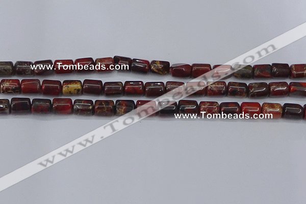 CTB710 15.5 inches 6*8mm tube poppy jasper beads wholesale