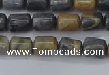 CTB712 15.5 inches 6*8mm tube black picasso jasper beads wholesale