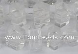 CTB750 15.5 inches 6*10mm - 8*12mm faceted tube white crystal beads