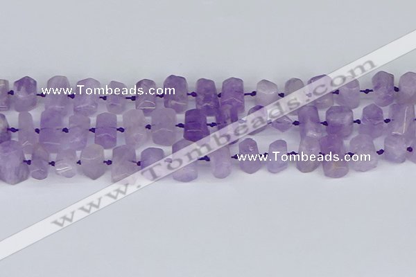 CTB752 15.5 inches 6*10mm - 8*12mm faceted tube lavender amethyst beads