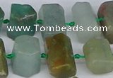 CTB755 6*10mm - 8*12mm faceted tube blue & green kyanite beads