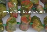 CTB758 15.5 inches 6*10mm - 8*12mm faceted tube unakite beads