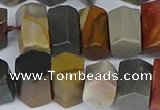 CTB762 6*10mm - 8*12mm faceted tube polychrome jasper beads